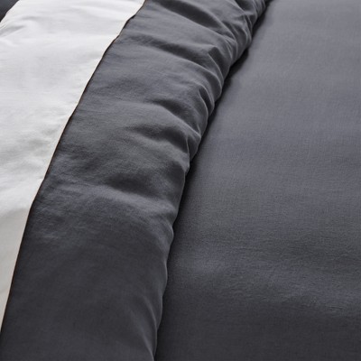 Charcoal Linen Twin/Twin XL Duvet Cover Set