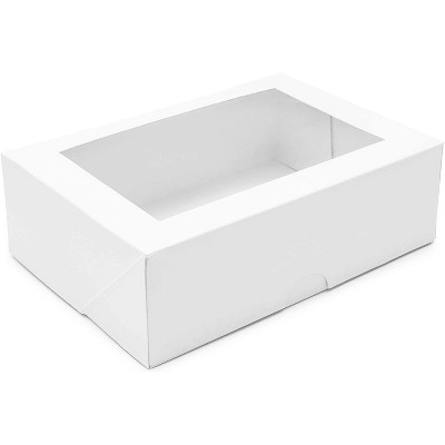 15-Pack White Cupcake Box with Window, Pastry Bakery Box Carrier Container for Cake Dessert Pie Cookie Gift Party 8"x5.75"x2.5"