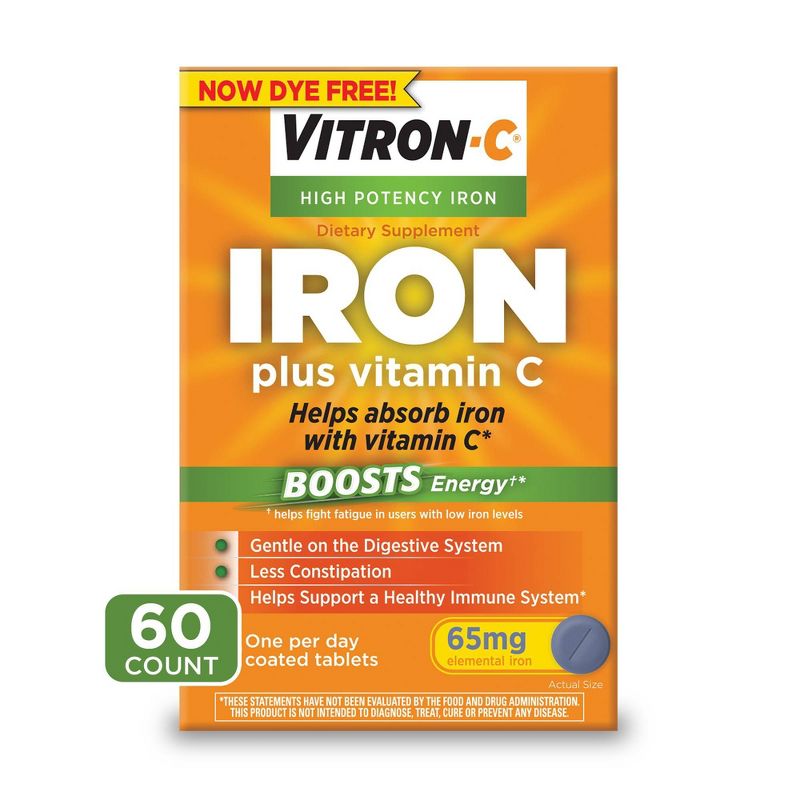Vitron-C Vegan Iron &#38; Vitamin C Supplement - 60ct, 1 of 11
