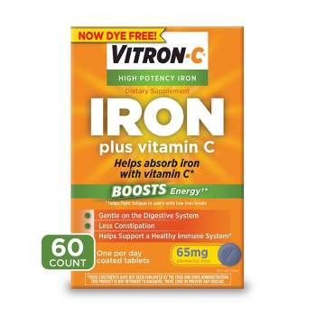 Vitron-C Vegan Iron & Vitamin C Supplement - 60ct