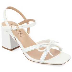 Journee Collection Womens Issmia Two Tone Covered Block Heel Multi Strap Sandals - 1 of 4