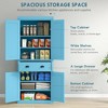 Aghana Digitals 72" Dark Blue Kitchen Pantry Cabinet with 4 Doors, 3 Adjustable Shelves & Large - 4 of 4