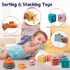 4-in-1 Montessori Baby Toy Set with Pull String, Stacking Blocks and Teether for Sensory Play - 4 of 4