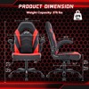 CAVINAS Ergonomic Gaming Chair, PU Computer Chair with Lumbar Support, Office Chair, Height Adjustable Rolling Desk Chairs with Flip-up Armrests - 3 of 4