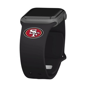 NFL San Francisco 49ers Apple Watch Compatible Silicone Band - Black - 1 of 3