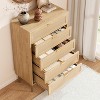 Zstar Rattan 5 Drawer Dresser, 44" High Narrow Chest of Drawers - 3 of 4