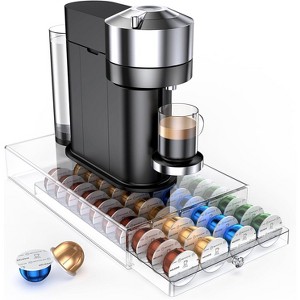 Acrylic Coffee Pod Drawer for Nespresso Vertuo & Dolce Gusto, 40-Capsule Storage Organizer - 1 of 4