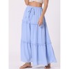 Allegra K Women's High Waist Tiered Belt Ruffle Lattice Texture Casual A Line Maxi Skirt - 2 of 4