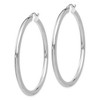 Black Bow Jewelry 3mm, 14k White Gold Classic Round Hoop Earrings, 50mm (1 7/8 Inch) - 2 of 4