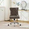 Okak Simple Luxury Tufted Button Swivel Office Chair with Chrome Metal Base & Nailhead Trim,Adjustable Desk Chair for Office,Living Room - 3 of 4