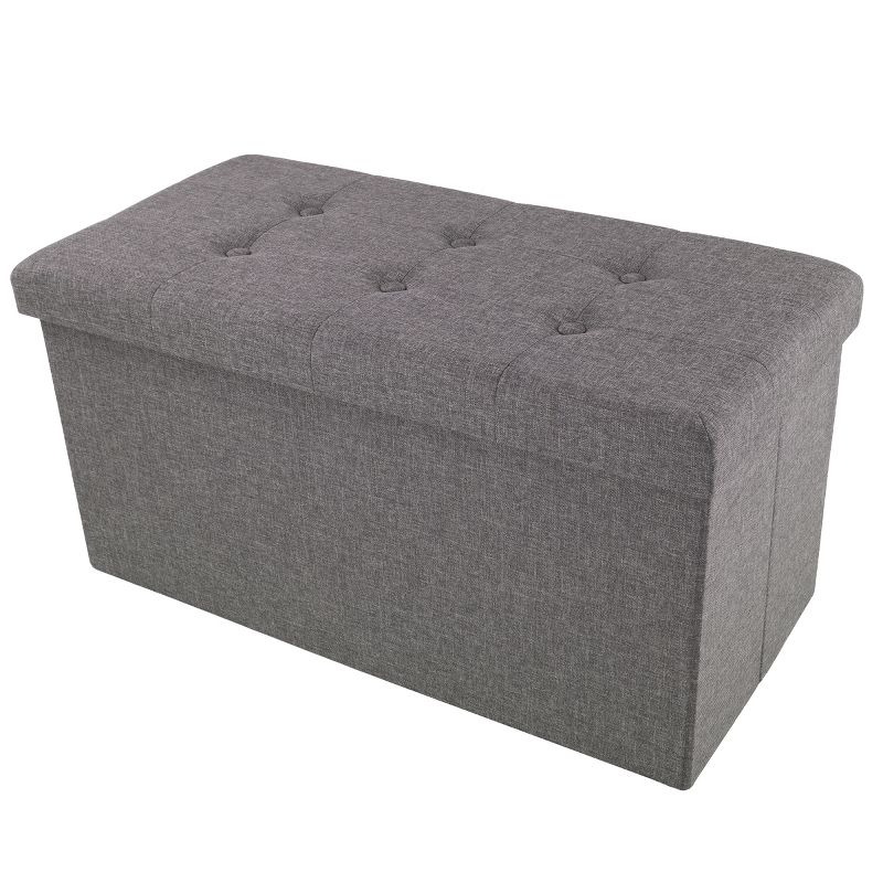 Hasting Home 30-Inch Folding Storage Ottoman with Removable Bin, 1 of 11