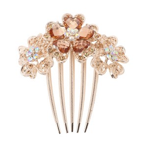 Unique Bargains Women's Three Flowers Hair Insert Comb 1 Pc - 1 of 3