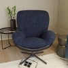 360°Swivel Chenille Accent Chair,Accent Chairs With Arms,Accent Chair With Faux Leather And Black Metal Base Frame -Maison Boucle‎ - 2 of 4