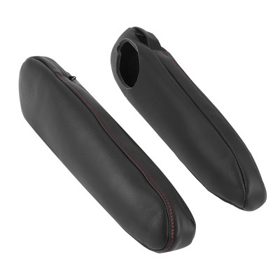 Unique Bargains Microfiber Leather Car Front Seat Armrest Cover Replacement Black with Red Line for Toyota Sienna 2011-2018 1 Pair