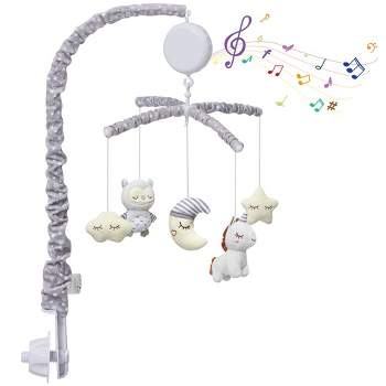 Whizmax Baby Crib Mobile with Music Motor Spinner,Musical Crib Toys for Infants 0-6 Months Girls and Boys,Crib Mount Mobiles with 36 lullabies, Gray