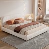 Platform Bed with Boucle Upholstery, Curved Headboard Design, Bed with Sturdy Metal Frame, No Box Spring Needed, Easy Assembly-Baofuwish - 2 of 4