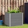 vidaXL Raised Garden Bed Raised Flower Bed with Open Bottom Plant Box Gray WPC - 2 of 4