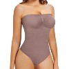 NEBILITY Strapless Shapewear Bodysuit for Women Thong Body Shaper Tummy Control Seamless Tank Top Leotard - 2 of 4