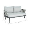 Christopher Knight Home Barbara Modern Outdoor Metal Coffee Table and Upholstered Lovesear Set - 4 of 4