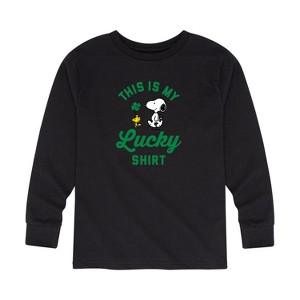Boys' - Peanuts - St. Patrick's Day with Snoopy Long Sleeve Graphic T-Shirt - 1 of 4