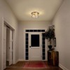 LamQee Flush Mount Ceiling Light with Clear Hammered Glass Industrial 2-Lights Farmhouse Close to Ceiling Light Fixtures - 3 of 4