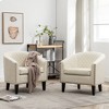 KINWELL Set of 2 PU Faux Leather Club Armchair with Nailheads - 3 of 4