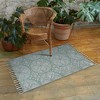 Patina Vie  Vintage Inspired Accent Rug Navy/Tan Floral Medallion - 2 of 4