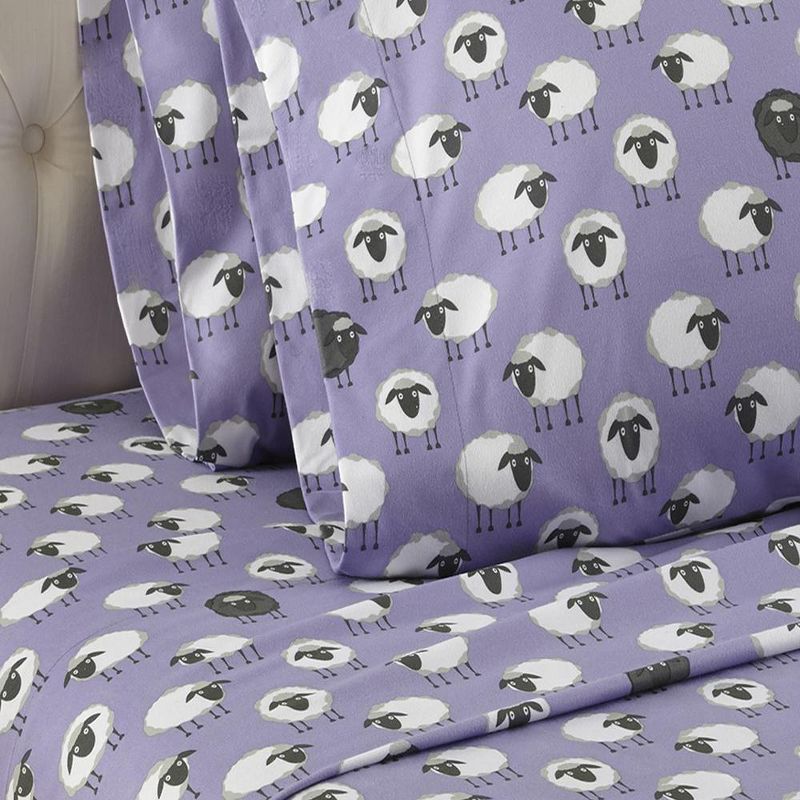 Shavel Micro Flannel Printed Sheet Set - Sheep Lavender, 2 of 5
