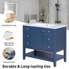 Okak 36" Bathroom Vanity with Ceramic Sink, Free Standing  Vanity Set with Cabinet and 3 Drawers, Solid Wood Frame Bathroom Storage Cabinet - 4 of 4