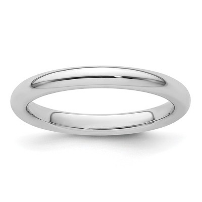 Black Bow Jewelry 2.5mm to 6mm Platinum Standard Weight Polished Domed Comfort Fit Band