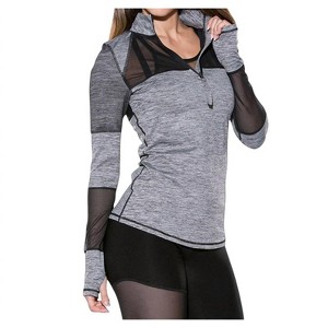 Women's Muse Bardot Mesh Panel Long Sleeve Top - TLF Apparel - 1 of 2