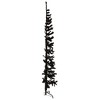 vidaXL Slim Artificial Half Christmas Tree - Space-Saving 7 ft Black PVC Christmas Tree with Steel Stand - Modern Style - 4 of 4