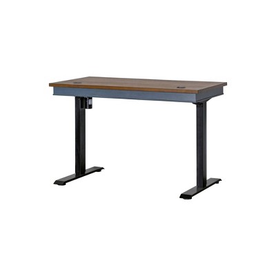 Fairmont Transitional Blue and Brown Adjustable Home Office Desk