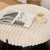 PAGED Soft Upholstered Storage Ottoman Coffee Table Foot Rest, Open Shelf Ottoman Bench with Sturdy Metal Legs, Multi-Purpose Faux Fur Entryway Bench - 3 of 4