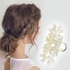 Unique Bargains Floral Tassel Hair Clips Gold Tone White 1 Pc - 2 of 4