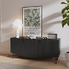 SAINTCY 58" Mid-Century Modern TV Stand for 50-65 Inch TVs - Vintage Black Entertainment Center with 3 Adjustable Shelves Living Room & Bedroom - 3 of 4