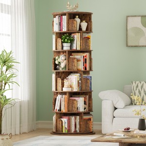 Besiost Rotating Bookcase, 360 Display Corner Bookshelf for Small Space - 1 of 4