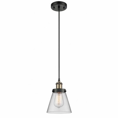 Cone - 1 Light Cord Hung Mini Pendant In Industrial Style-9 Inches Tall and 6 Inches Wide
