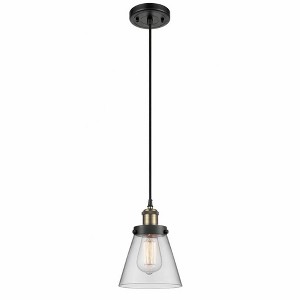 Cone - 1 Light Cord Hung Mini Pendant In Industrial Style-9 Inches Tall and 6 Inches Wide - 1 of 1
