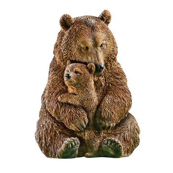 Collections Etc Hand-Painted Sweet Mama and Baby Bear Outdoor Sculpture