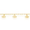 Bella Silver Sterling Silver, Evil Eye Charms Paperclip Anklet - Gold Plated - Gold - 9+1 Inch - 2 of 3