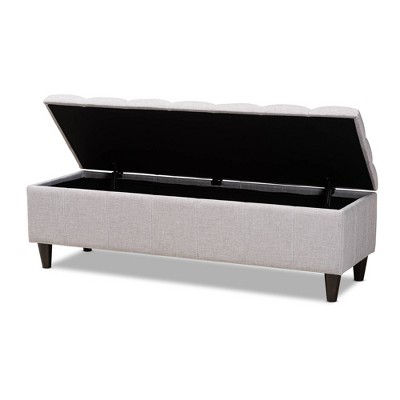 Brette 48'' Grayish Beige Tufted Fabric Storage Ottoman