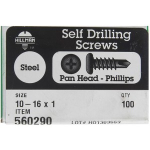 Hillman No. 10-16 X 1 in. L Phillips Pan Head Self- Drilling Screws 100 pk - 1 of 1