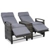 Nestfair Wicker Outdoor Lounge Set with Built-in Storage Table and Adjustable Backrest Gray - 3 of 4