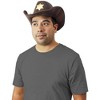 Juvale Brown Novelty Felt Cowboy Sheriff's Hat with Gold Braid Party Favors Halloween Costume - 2 of 4