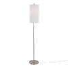 Bounty 62" Contemporary Metal Floor Lamp in Brushed Nickel with White Textured Linen Shade from Grandview Gallery by LumiSource - 2 of 4