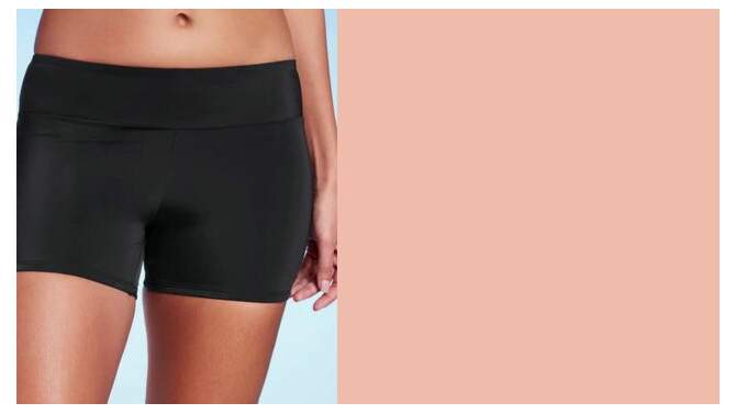Women's Mid-Rise Shortie Bikini Bottom - Shade & Shore™ Black, 2 of 7, play video