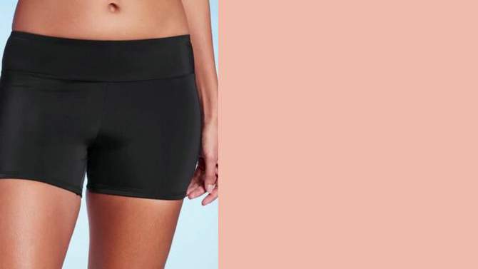Women's Mid-Rise Shortie Bikini Bottom - Shade & Shore™ Black, 2 of 7, play video
