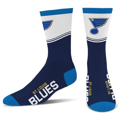 Nhl St. Louis Blues Divide Secondary Large Crew Socks : Target