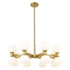 Artemis 16-Light Chandelier - Mid-Century Modern Matte Black Steel with Opal Glass Globes - 4 of 4